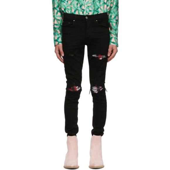 AMIRI MX1 Distressed Jeans Watercolor Black Sz 30 x 35 {3F48} - Picture 1 of 9